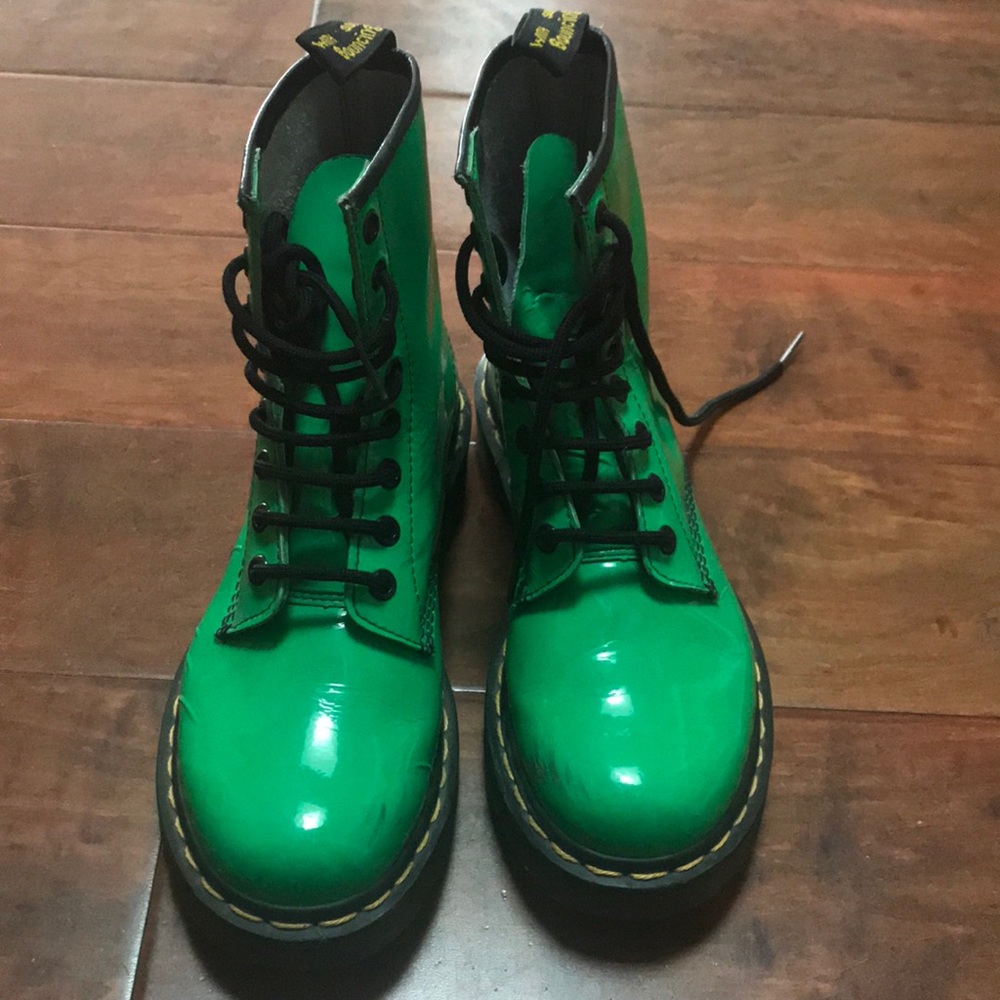 Dr Martens green boots